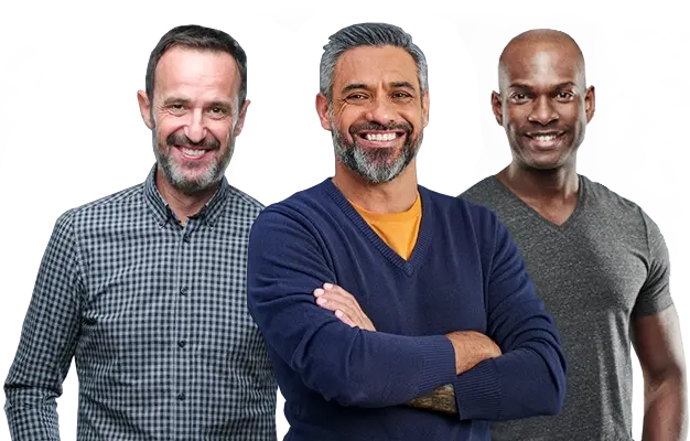 middle age men smiling